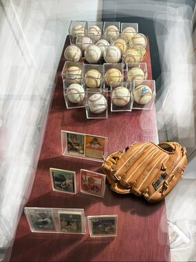 Autographed Baseball Collection with Display Cases